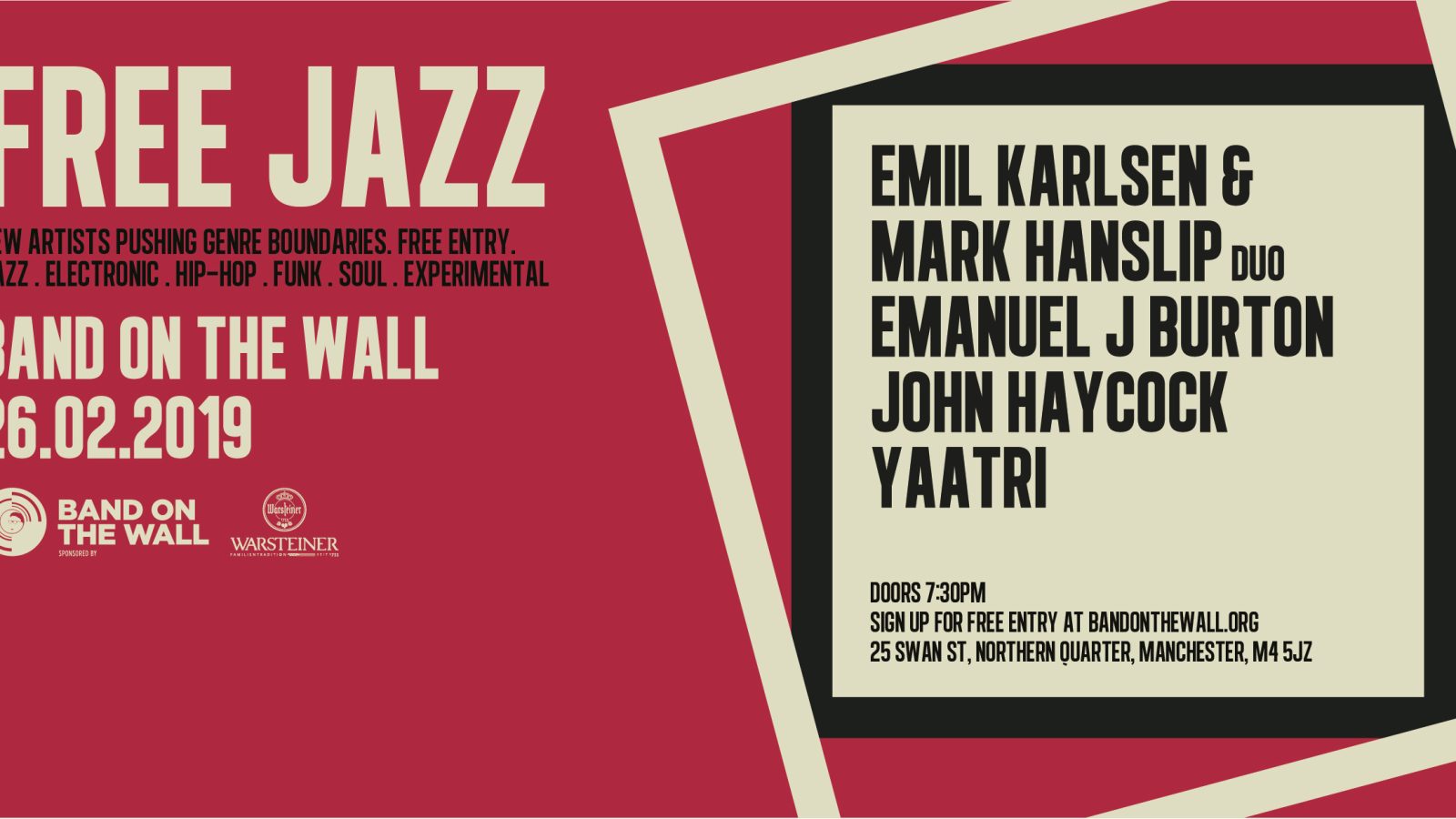 Free Jazz: Emil Karlsen & Mark Hanslip Duo + Emanuel J Burton + John ...